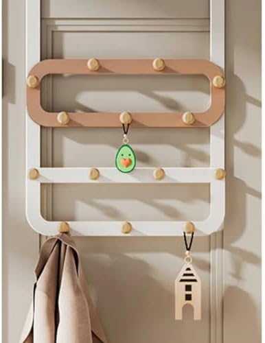 Over the Door Hook Rack, 14-Hook Coat Hanger for Clothes, Bags, Towels