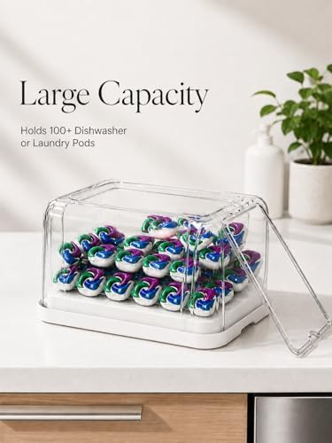 Trash Bag Dispenser Dishwasher Pods Organizer, Clear Acrylic Garbage Bag Hold...