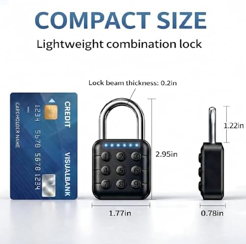 Combination Padlock, 2 Pack, Black