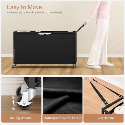 Laundry Sorter, Rolling Laundry Hamper with 4 Section Pull-Out Bags, 300L Lar...