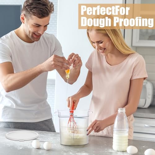 Suclain 4 Pcs 4 Qt Proofing Containers, Food Storage with Lids