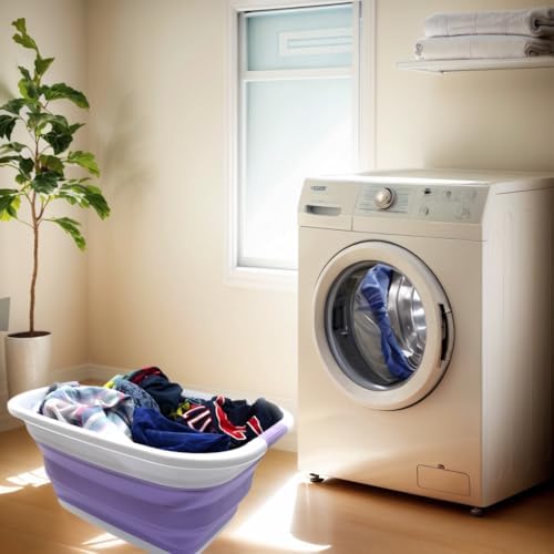 SAMMART 31L (8.1 gallon) Collapsible Plastic Laundry Basket-Pop Up Storage Co...
