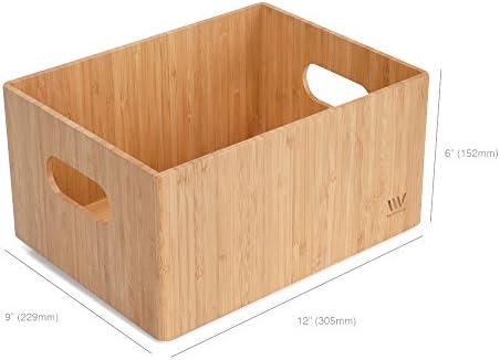 MobileVision Bamboo Storage Box Multi-Purpose Organizer for Kitchen Supplies ...