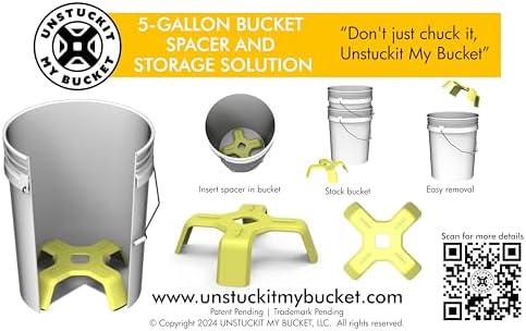 Never Fight Stuck Buckets Again – 5 Gallon Bucket Separator Tool – Prevents B...