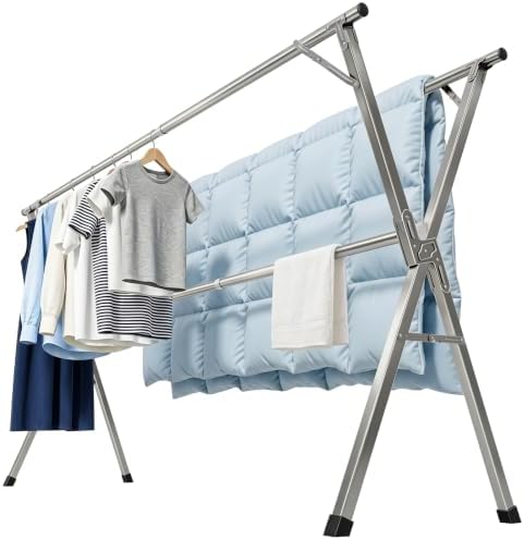 Spreezy 78 Inch Clothes Drying Rack, Stainless Steel, Indoor/Outdoor