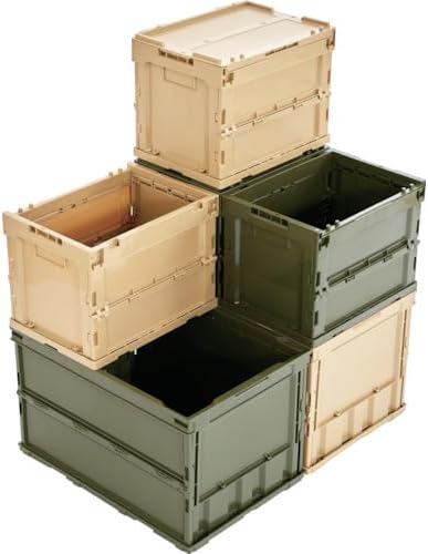 TRUSCO TR-SC20-LS Alpha Folding Container with Lid, 6.3 gal (20 L), LS Color,...