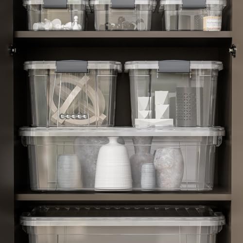 Superio 26.5 Quart Clear Plastic Storage Boxes with Lids, Stackable Organizer Containers, BPA-Free Storage Bins for Home, Office, School & Dorm, 3 Pack