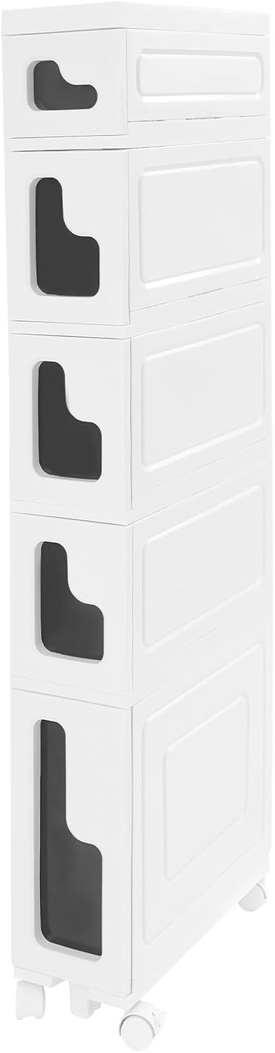 Storage Cabinet for Small Spaces, Over The Toilet Cabinet for Skinny Bathroom...