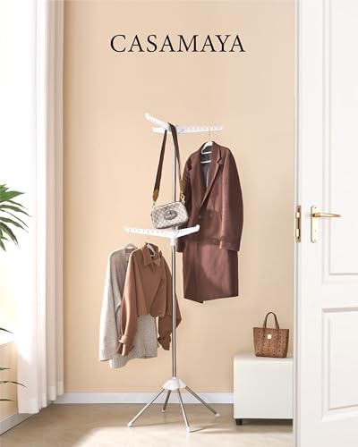 CASAMAYA Clothes Drying Rack Foldable, 74.8 inch 2 Tier Laundry Drying Rack w...