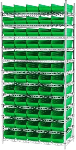 Akro-Mils 30138 Heavy Duty Plastic Shelf Bins, 18"x 6.5"x 4", ...
