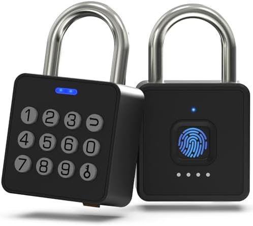 Fingerprint Padlock with Code, Combination Lock for Locker with Bluetooth APP...