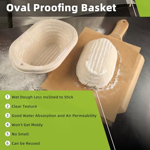 6-Pack 8 Inch Oval Sourdough Bread Proofing Basket