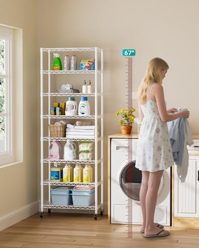 Golpart Shelves Storage Shelf Wire Closet Bathroom Organizers Metal Pantry
