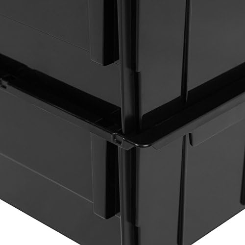 IRIS USA 24-Pack, Extra Small Stackable Storage Bins, Black