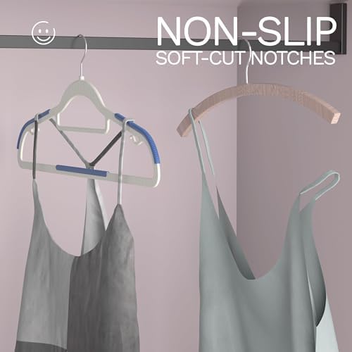 60 Pack Heavy Duty Plastic Hangers, Non Slip Clothes Hangers with Rubber Pads...
