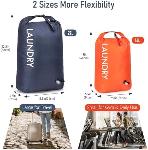 WiseBoy 2 Pack Travel Laundry Bag, Compression Storage for Dirty Clothes