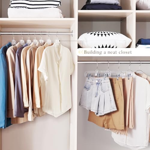 HOUSE DAY Clear Plastic Hangers 25 Pack, Crystal-Style