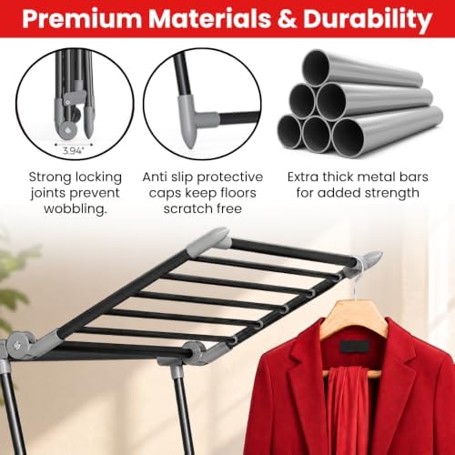 Foldable Clothes Drying Rack | Heavy Duty | 66 lb Capacity | Space Saving