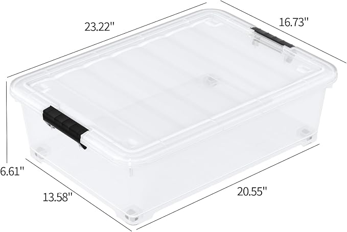 25 Quart Clear Under Bed Storage Container
