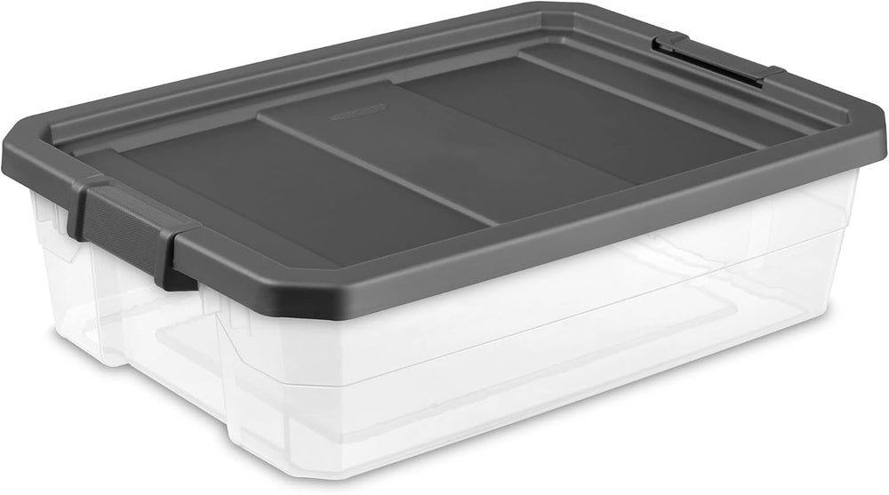 Sterilite 6-Pack Modular Stacker Box, Durable Clear Plastic Storage Bins with...