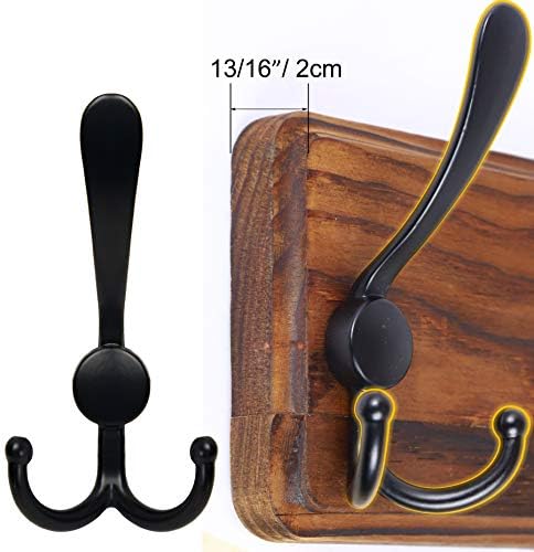 SKOLOO Rustic Coat Rack Wall Mount, 10 Hooks, 38.6'' Long, Brown, Pac...
