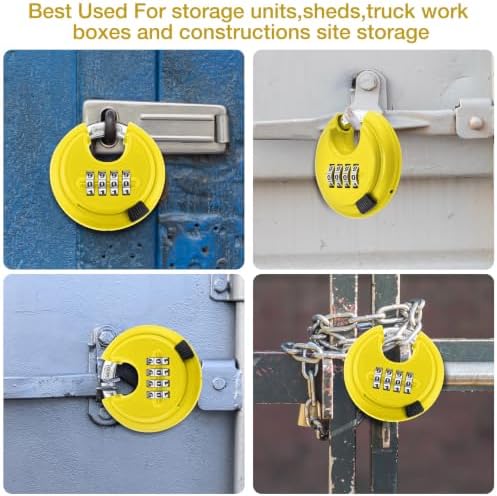 Maitys 10 Pack 4 Digit Combination Lock, Yellow