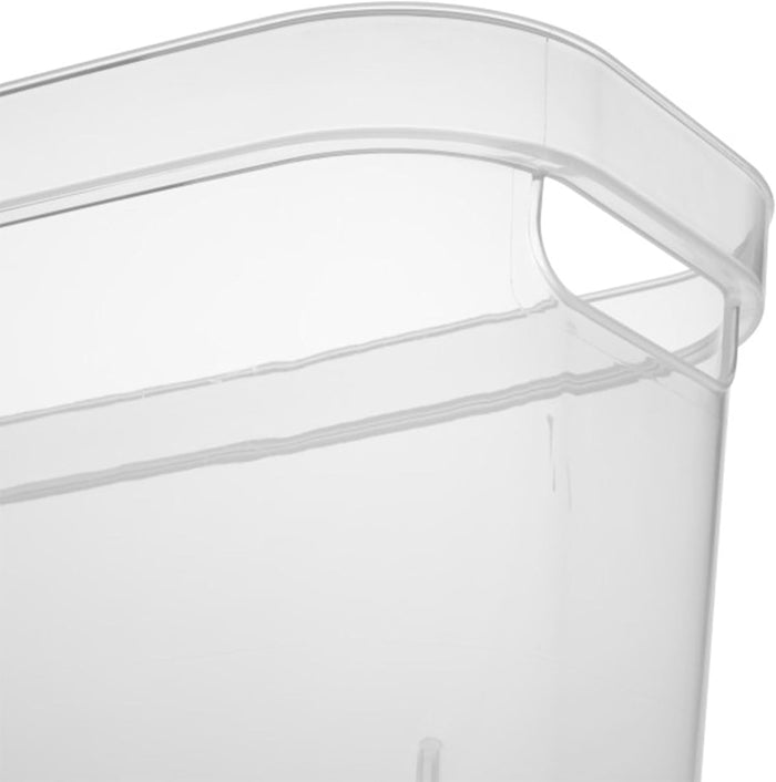 Sterilite 6.25x6.25x15 Inch Narrow Modern Storage Bin w/ Comfortable Carry Through Handles and Banded Rim for Household Organization, Clear (24 Pack)