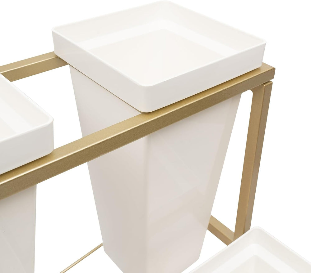 Flower Display Stand with 12Pcs Buckets, 3-Layer Metal Display Stand Decorati...