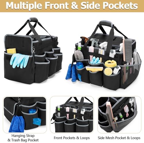 HODRANT Large Cleaning Caddy with Detachable Trolley & Shoulder Strap