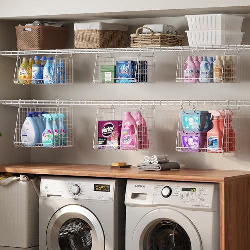 Sonyabecca 5-Tier Hanging Laundry Basket Organizer: Foldable Wire Shelf Baske...