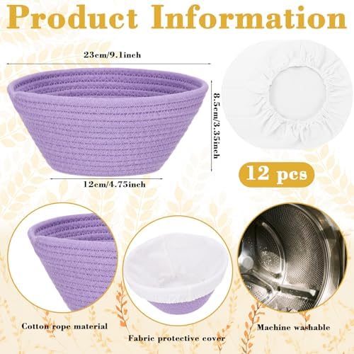 4 Pcs Round Banneton Bread Proofing Basket, 9 Inch