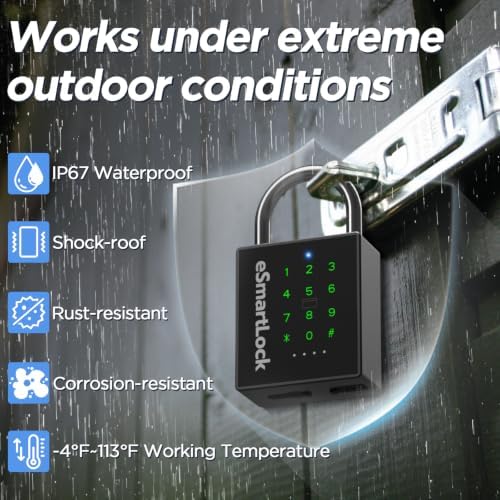 Heavy Duty Smart Padlock,Outdoor Combination Padlock with Key Code RFID