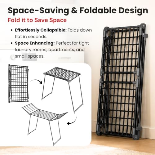 Foldable Clothes Drying Rack | Heavy Duty | 66 lb Capacity | Space Saving