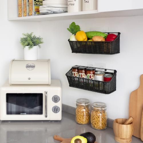 GRANNY SAYS Hanging Wall Basket, Wall Mount Basket for Kitchen, 2 Pack