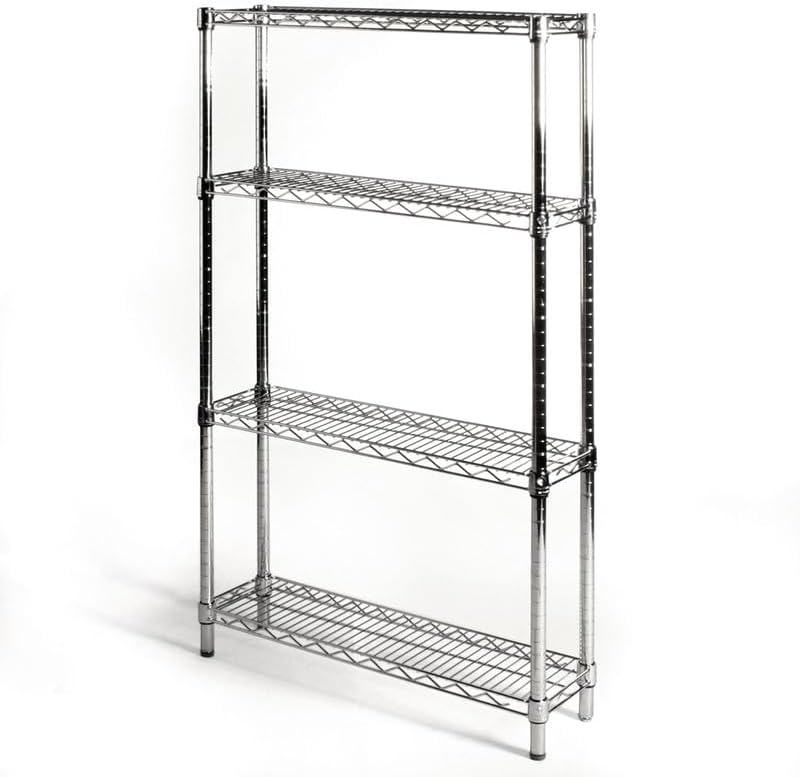 Shelving Inc. 10" d x 30" w x 72" h Chrome Wire Shelving w/ 4 ...