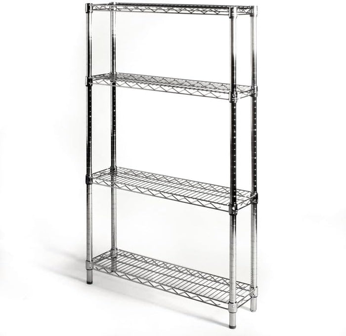 Shelving Inc. 10" d x 30" w x 72" h Chrome Wire Shelving w/ 4 Tier Shelves
