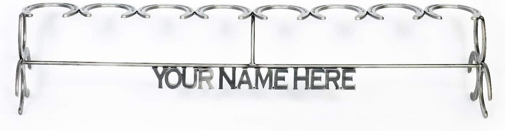 Rustic Custom Name Horseshoe Boot Rack - The Heritage Forge