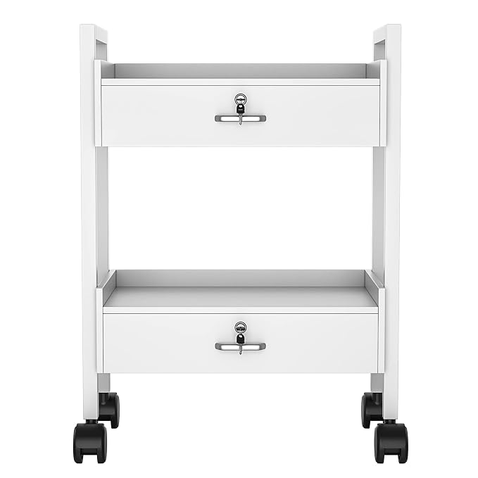 Paddie Salon Trolley Cart, Salon Tray Wooden Mobile Utility Cabinet