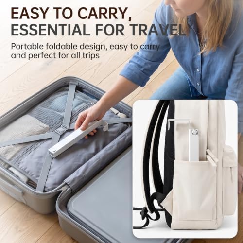 Over Door Hanger - 4Pcs Foldable Over The Door Hooks with 10 Ridges, Double F...
