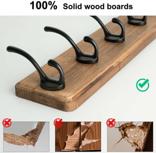 WEBI Rustic Coat Rack Wall Mount,10 Hooks,38 9/16" Long Coat Hooks Wall ...
