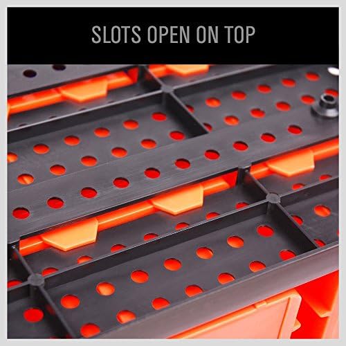 HORUSDY Wall Mounted Storage Bins Parts Rack 30PC Organizer Garage Plastic Sh...