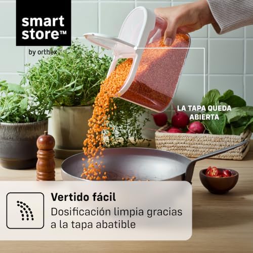 SmartStore Cereal Storage Containers, Set of 2 x 1.1 L | Stackable, Clear, Fl...