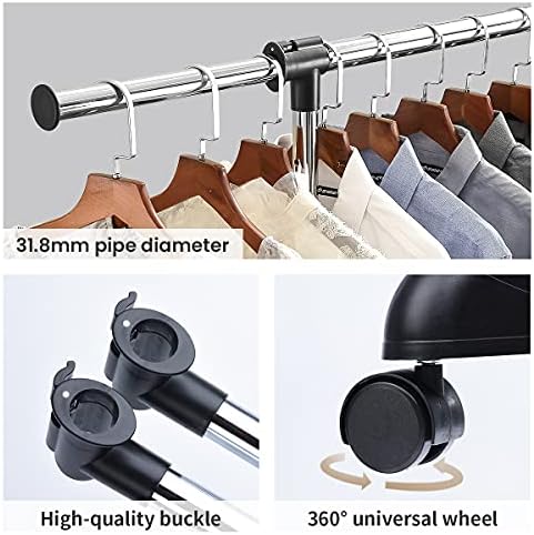 LiaMeE Adjustable Clothing Rack for Hanging Clothes, Heavy Duty Garment Rack ...