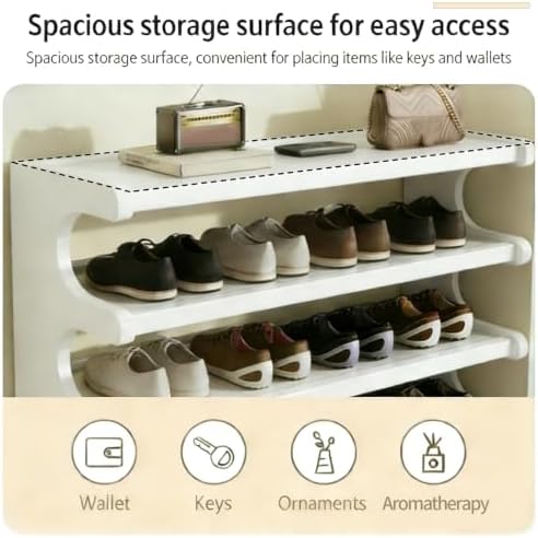 39" Bamboo Shoe Rack - Vertical Shoe Organizer Rack for Small Space, Nar...