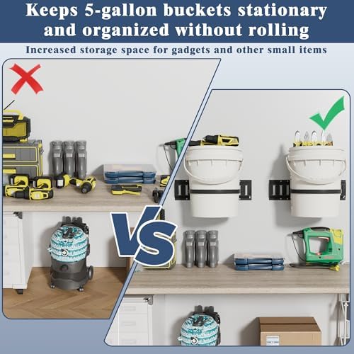 5 Gallon Bucket Holder for E Track, 2Pack Wall E-Track Accessories