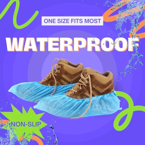 1,000 Pack Waterproof Shoe Covers Disposable, One Size Fits Most