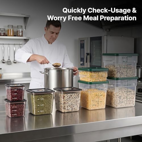 8 Pack Food Storage Containers;Stackable&Durable(0.95+1.5+2.2+3.2+4 * 4qt)