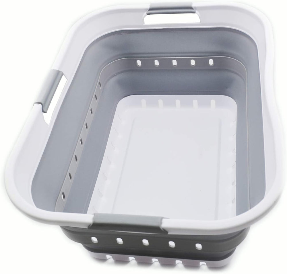 SAMMART 42L (11 gallon) Collapsible Plastic Laundry Basket - Foldable Pop Up ...