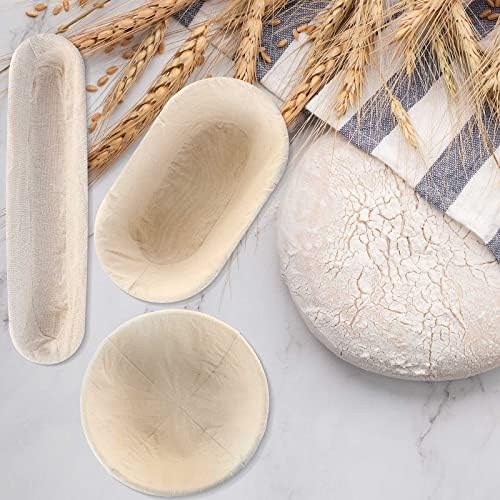 Gerrii 3 Packs Bread Banneton Proofing Basket 9" Round and 10" Oval...