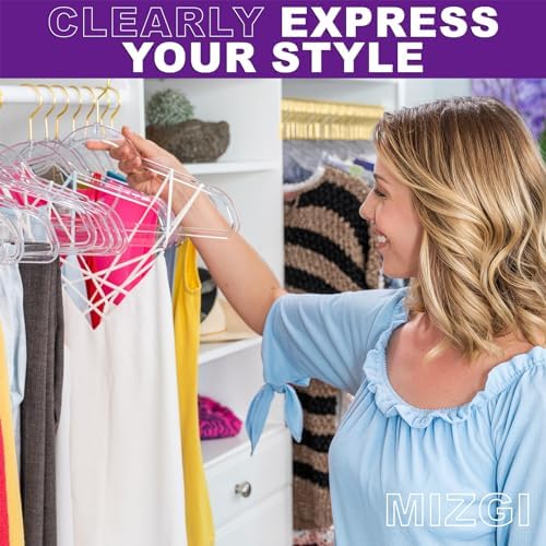 Premium Clear Invisible Acrylic Hangers,Crystal Plastic Hangers,Clear Hangers...